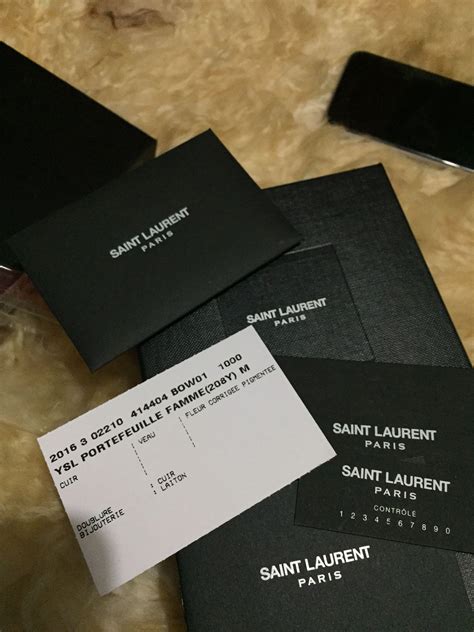 ysl bag authenticity card